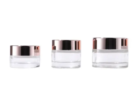 Clear Glass Face Cream Jars — main view