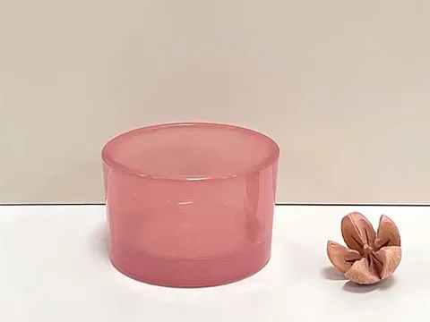 () Pink Glass Candle Jars — view 4