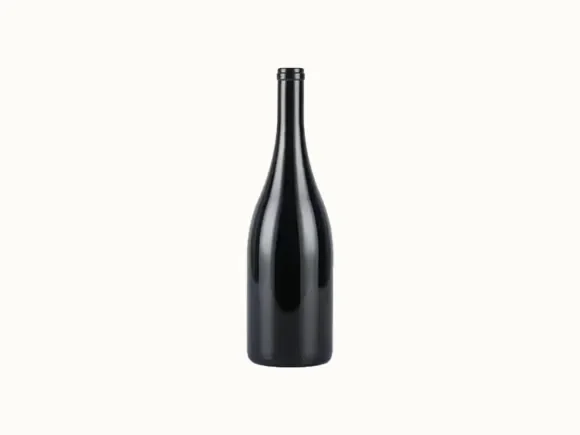 Black Olive Green Glass Wine Burgundy Bottle With Cork — main view