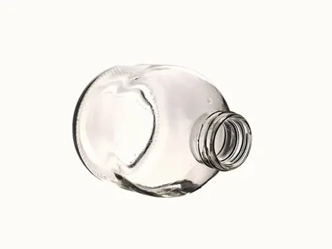 Clear Round Glass Milk Tea Beverage Juice Bottle with — view 4