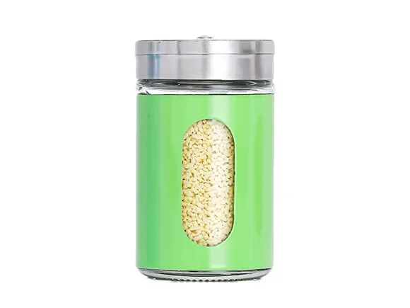 Round Colorful Spice Jars Glass — main view