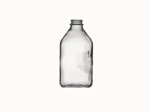 () Clear Frosted Square Almond Milk Jug Glass Bottle