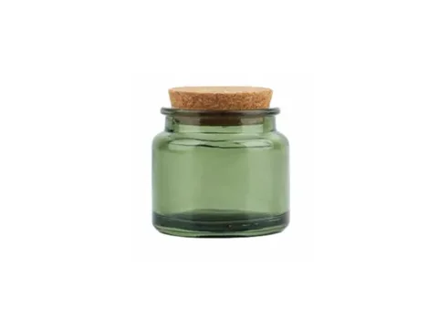 Clear/Green/Amber Glass Candle Jars with Cork Lid whosale — view 3