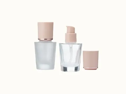 Frosted Clear Glass Make Up Foundation Bottle