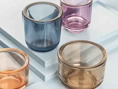 Round Glass Candle Jars Holders — view 3