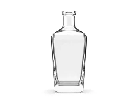 Flint Square Shape Glass Alcohol Bottle — view 2