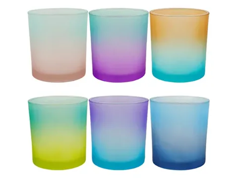 Customized Colorful Elegant Gradient Glass Candle Vessels