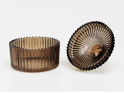 European Style Striped Candle Jar & Candy Jar — view 4