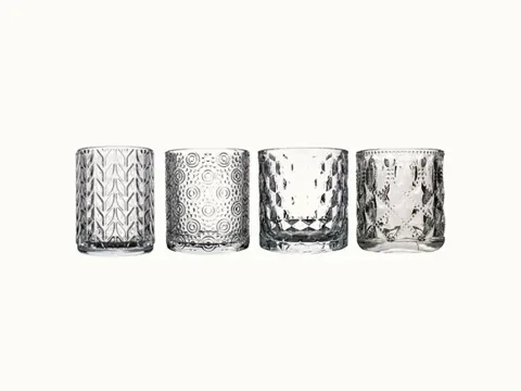 Clear Embossed Glass Cups — view 5