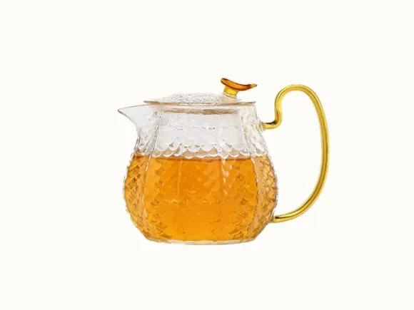 High Borosilicate Dragon Scale Style Glass Teapot — main view