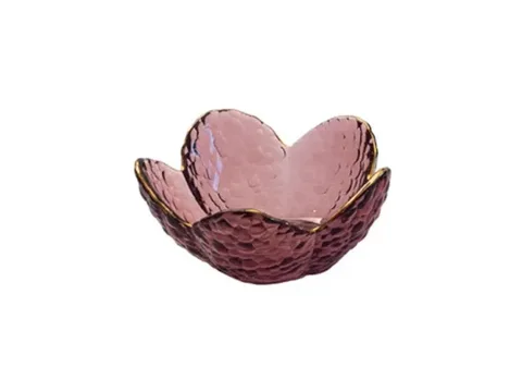 Vintage Red Glass Fruit Bowl in