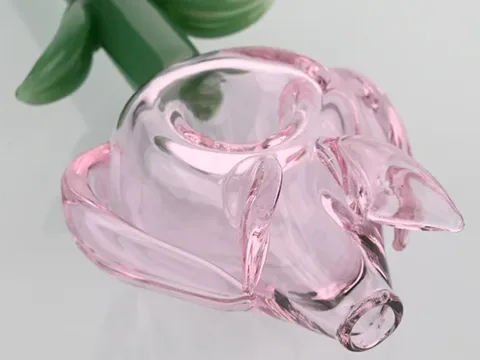 Glass Smoking Herb Pipes Rose Shape — view 2