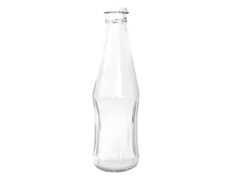 Clear Glass Soda Bottles with Crown Caps Juice Beverage — view 1