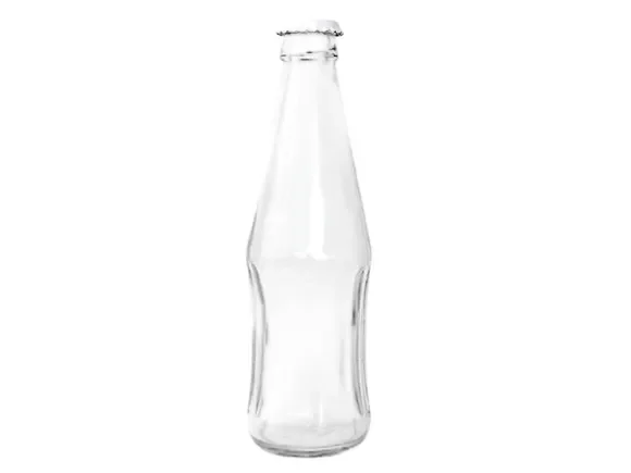 Clear Glass Soda Bottles with Crown Caps Juice Beverage — main view