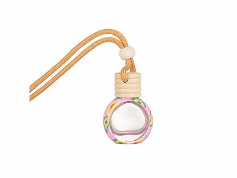 Floral Art Printed Hanging Car Perfume Bottle — view 2
