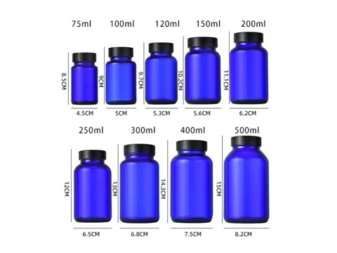 Blue Glass Pharmaceutical Bottles — view 3