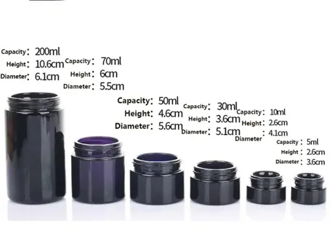 Black Dark UV Violet Glass Weed Cannabis Stash Jars — view 3