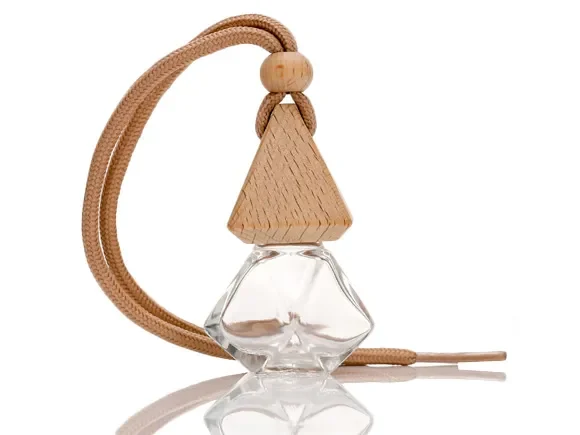 Elegant car perfume bottle with hanging rope — main view