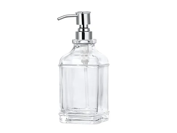 Clear Glass Hand Soap Bottle — main view