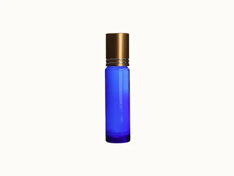 blue perfume/ essential oil round glass bottles with roller