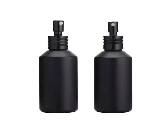 Glass Fine Mist Spray Bottle Frosted Black — main view