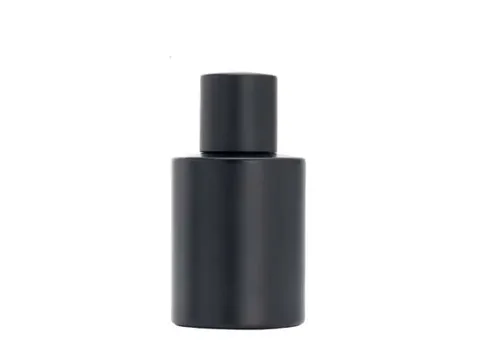Matte Black Cylinder Glass Perfume Bottles