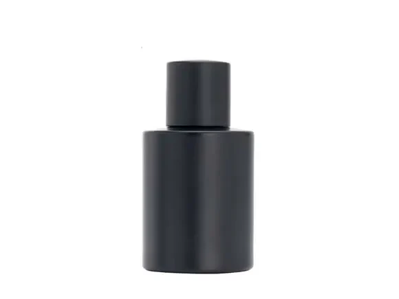 Matte Black Cylinder Glass Perfume Bottles — main view