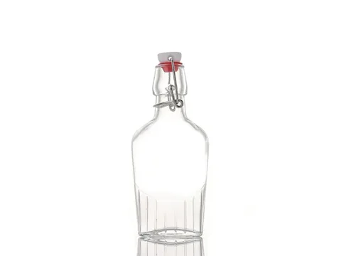 Flask Swing Top Clear Glass Bottles