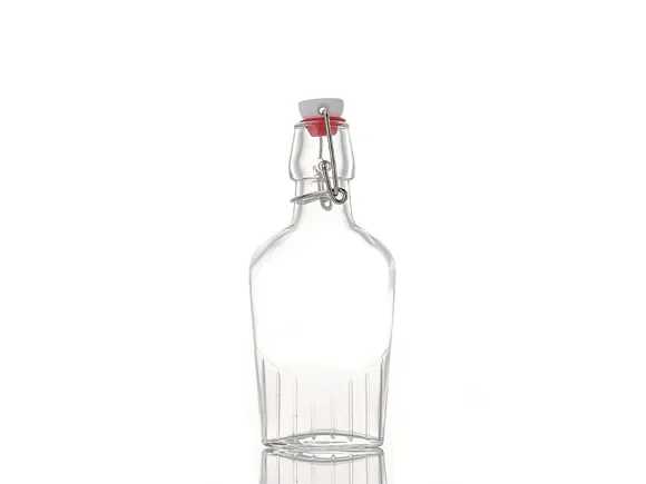 Flask Swing Top Clear Glass Bottles — main view