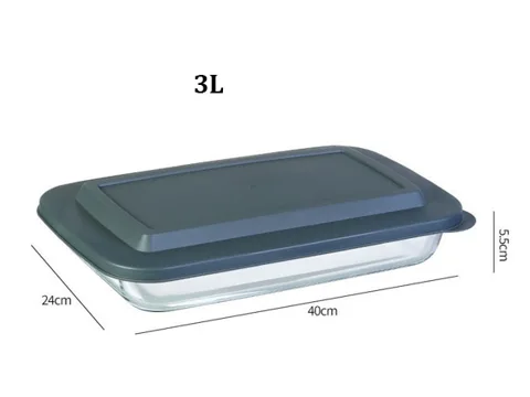 pcs Borosilicate Glass Baking Dishes Bakeware Sets With Lids — view 3
