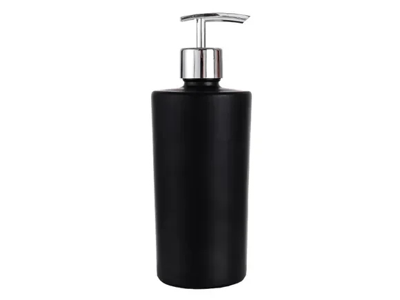 Black and White Glass Soap Dispenser Bottle — main view