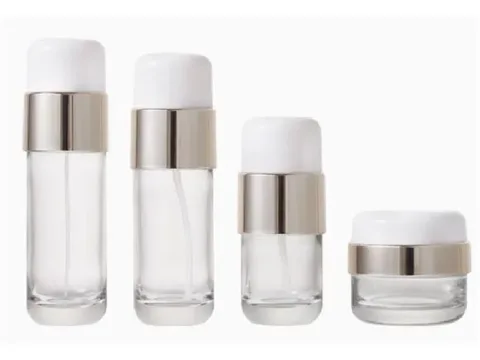 Cream Jars White Clear Frosted Lotion Bottles — view 2