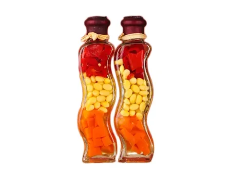 Wave-Shaped Glass Hot Sauce Oil Bottles