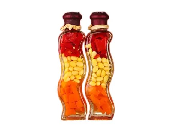 Wave-Shaped Glass Hot Sauce Oil Bottles — main view