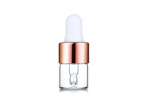 Mini Clear Glass Vials Essential Oil Bottles with Dropper — main view