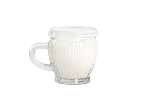 Elegant Glass Yogurt Cup with Handle — main view