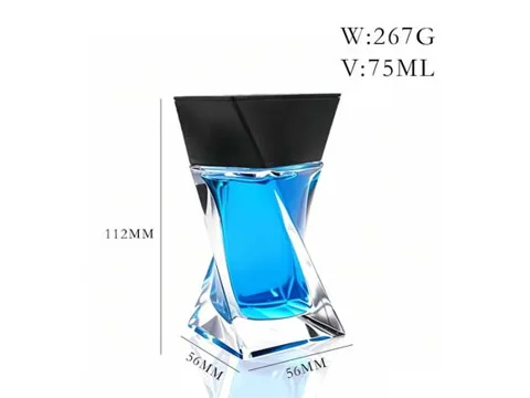 Customization Shaped Glass Perfume Bottles With Black Caps — view 4