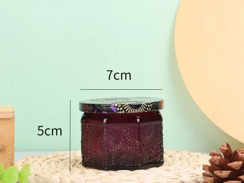 () Embossed Glass Candle Jar With Lids — view 7