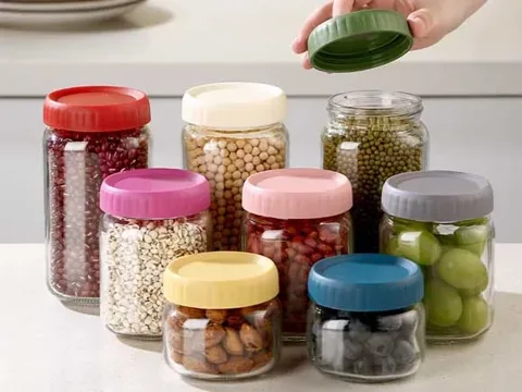 () () () Glass Food Storage Pickle Jars With — view 2