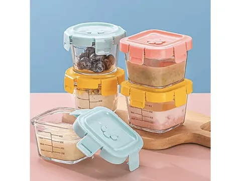 Freezer Safe Storage Glass Baby Food Jar with Lid