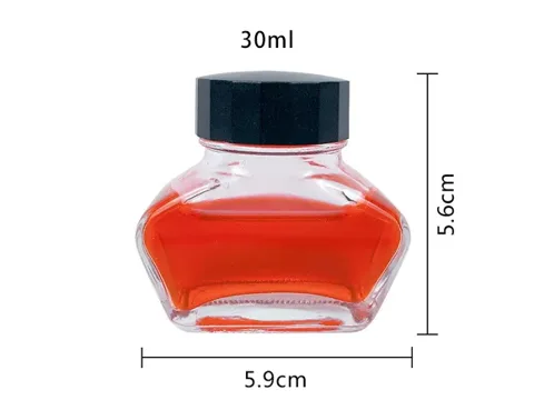 Small Clear Glass Ink Bottle — view 2