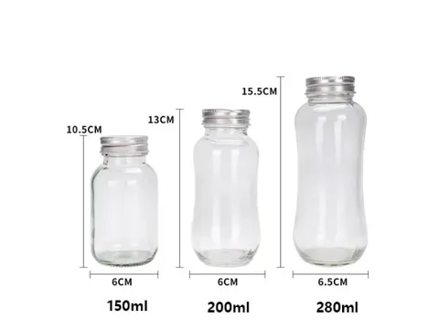 Glass Juice Bottles with Lids — view 2