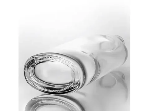 Oval Flask Glass Spirits Bottle — view 5
