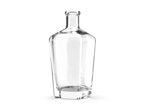 Flint Square Shape Glass Alcohol Bottle — view 1