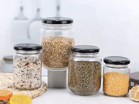 Round Glass Food Storage Jar with Metal Lid — view 3