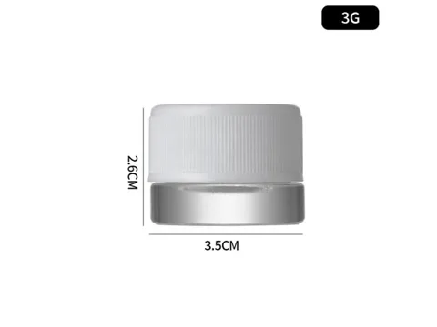 Round Square Glass Concentrate Jars With CR Lids Weed — view 3