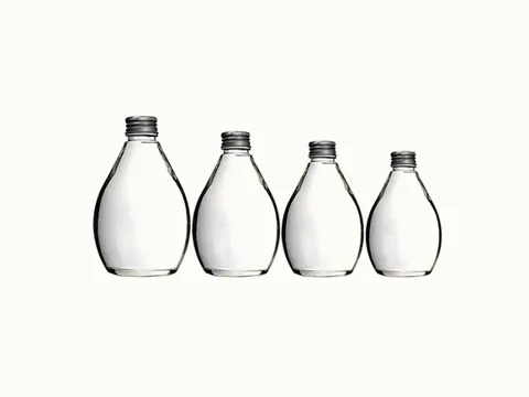 () () Clear Glass Drink Bottles with Lids — view 4