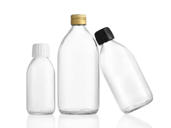 Clear Glass Medicine Bottles — main view