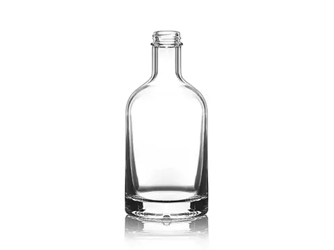 Clear Glass Round Liquor Bottles