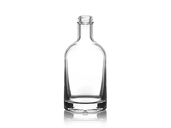 Clear Glass Round Liquor Bottles — main view